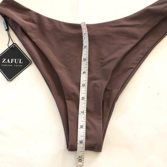 Zaful Peach Floral Underwire Top Brown High Cut Leg Bottom Bikini Swim Set M/6 - Picture 14 of 16